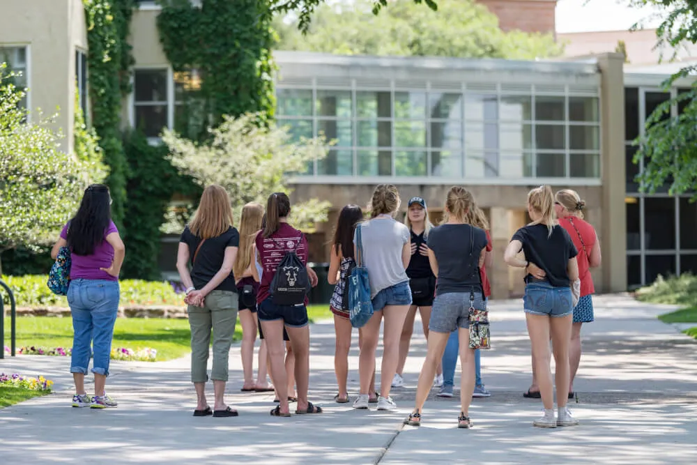 A group of students on the UCCS campus.