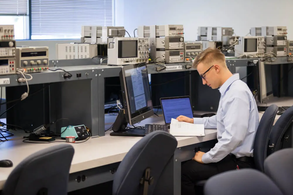 Person working on a computer.